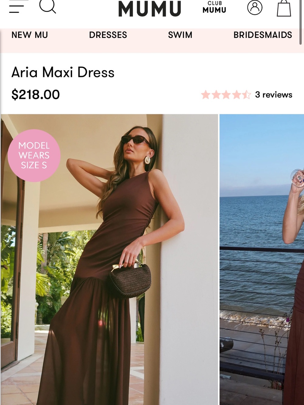 Show Me Your MuMu Chocolate Brown Aria Maxi Dress